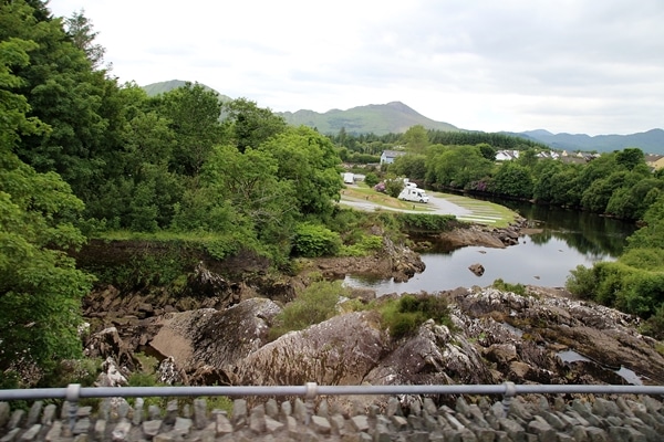 view from a small rocky bridge