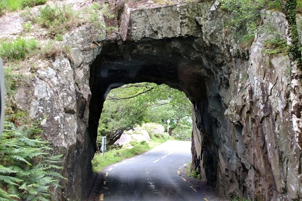 A stone archway over a road