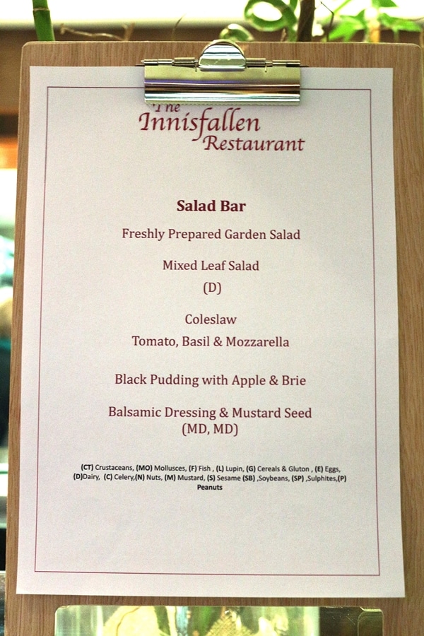 a menu board