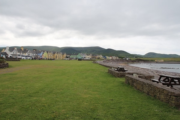 a small village on a bay