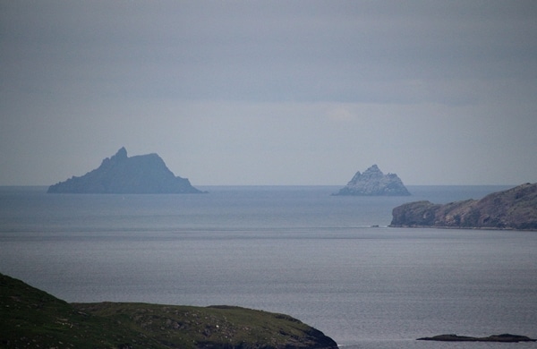 the Skellig Islands in the distance