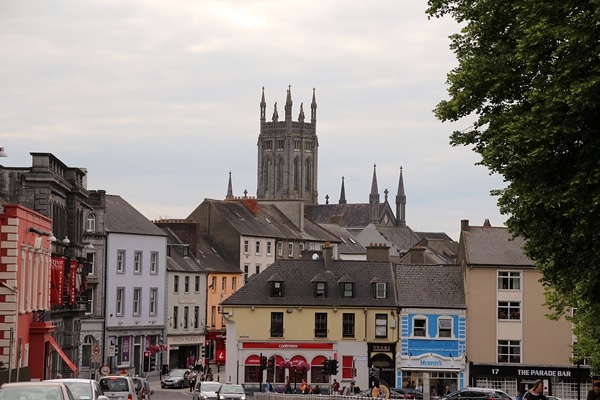 view of a church in the distance