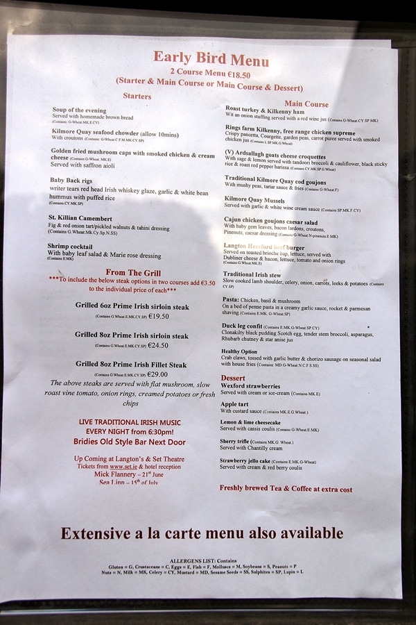 a closeup of a restaurant menu