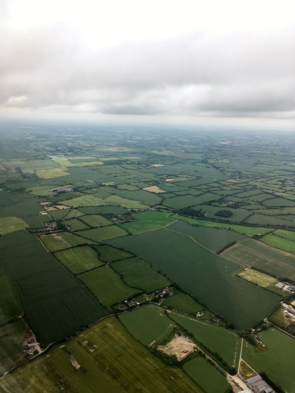 A view of Ireland from an airplane