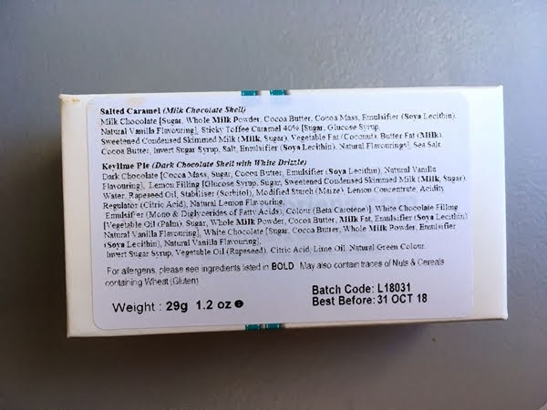 nutritional information on a box