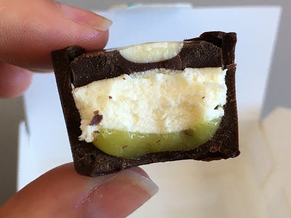 cross section of a small chocolate