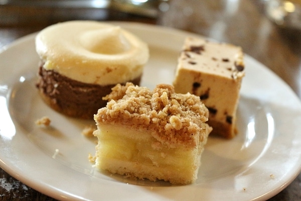 closeup of desserts on a plate