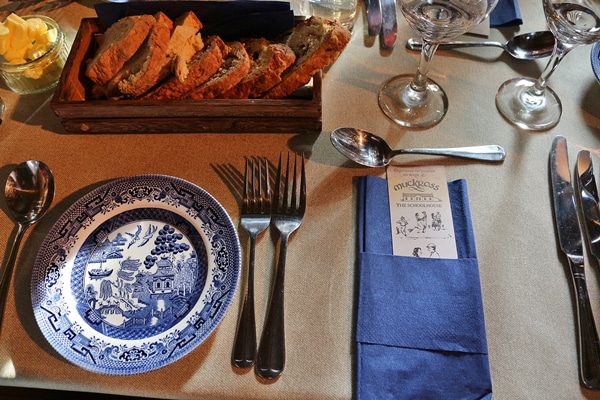 the place setting on a dining table