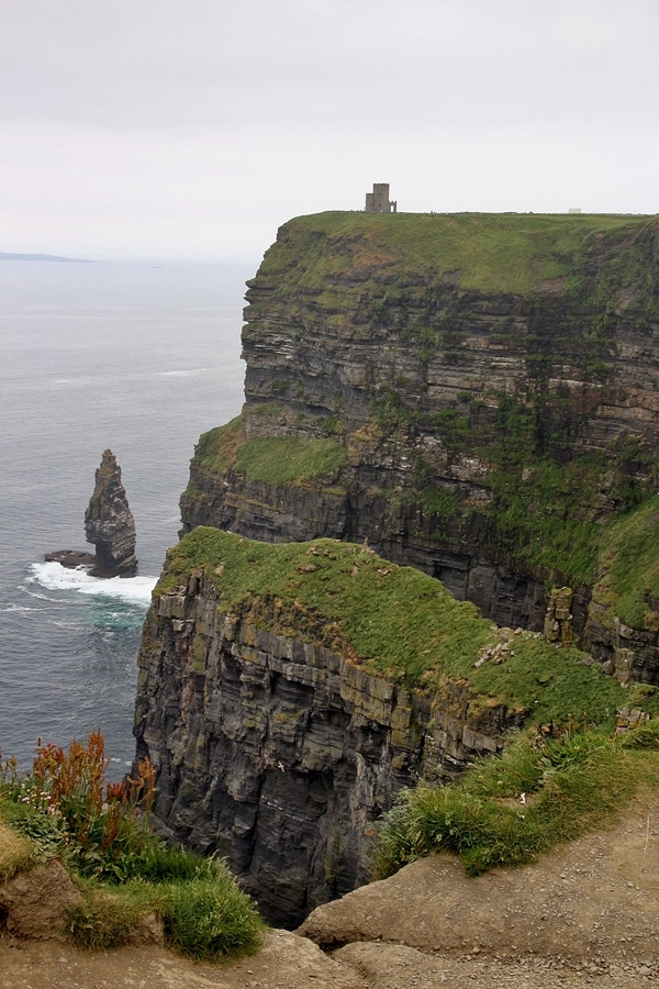 the Cliffs of Moher overlooking the sea