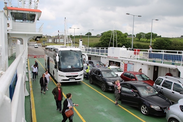 cars on a ferry boat