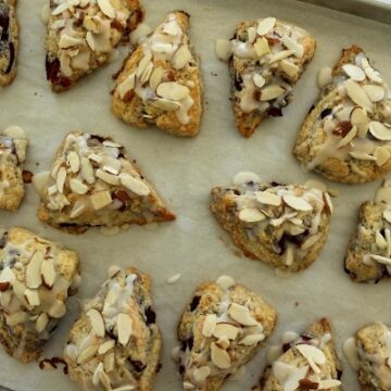 Fresh cherry almond scones