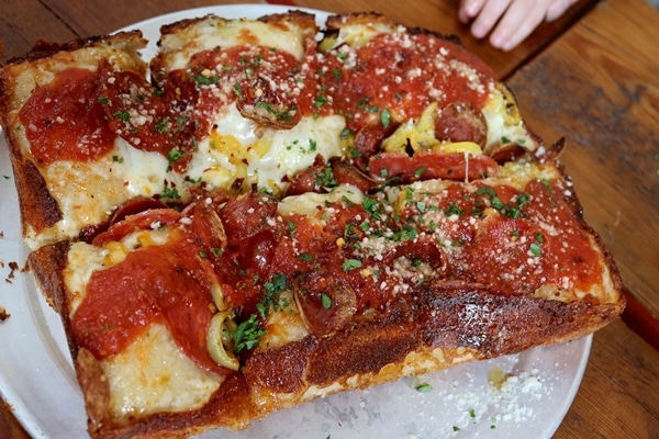 Detroit style pizza