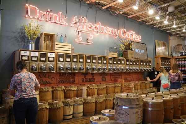 interior of a coffee and tea shop