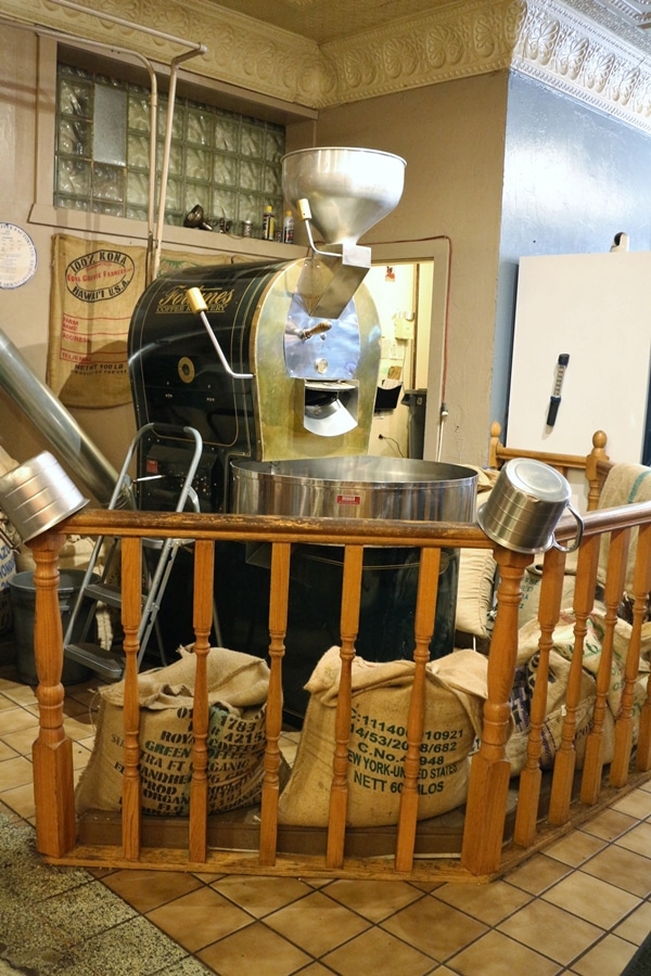 a display inside a coffee shop