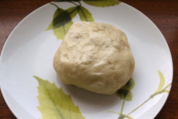 a steamed bun on a plate