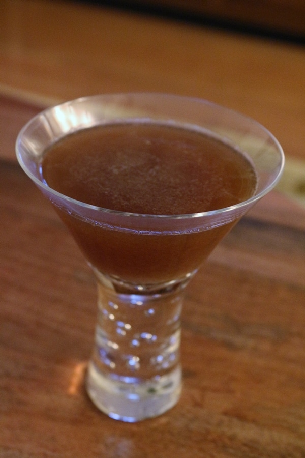 closeup of a cocktail in a glass