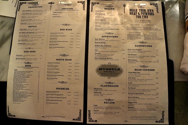 A close up of a restaurant menu