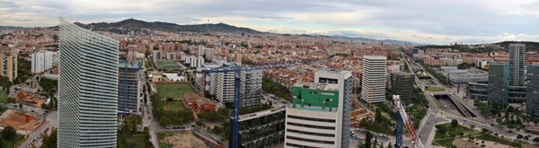 An aerial view of a Barcelona