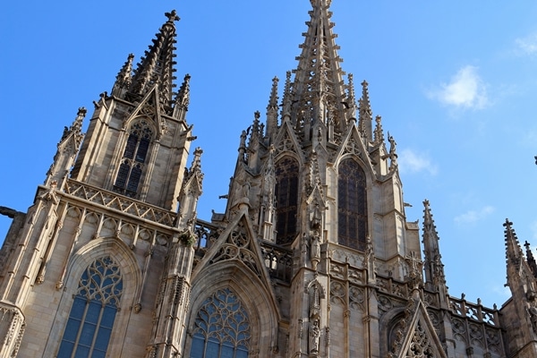 closeup of Barcelona Cathedral