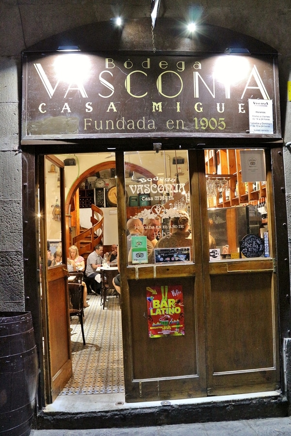 exterior of a restaurant called Bodega Vasconia 