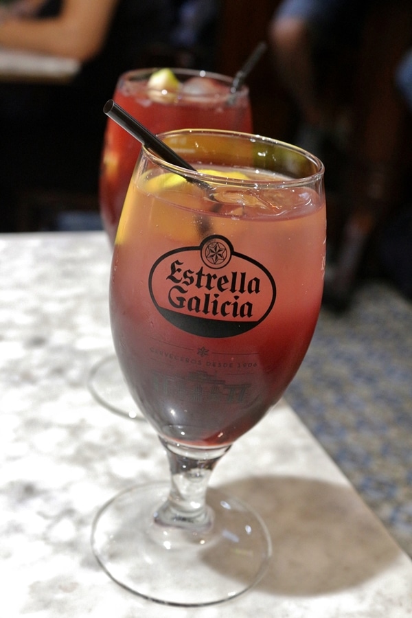 A glass of red sangria