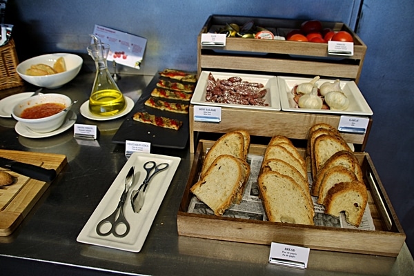 a display of breads