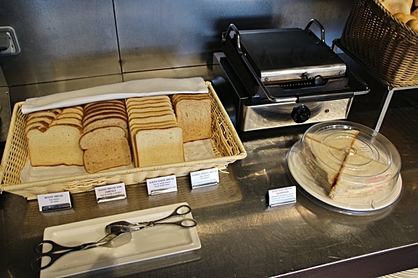 sliced breads next to a griddle