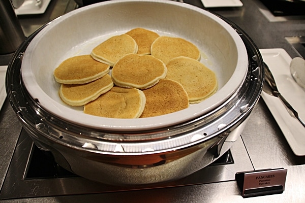 pancakes on a buffet line