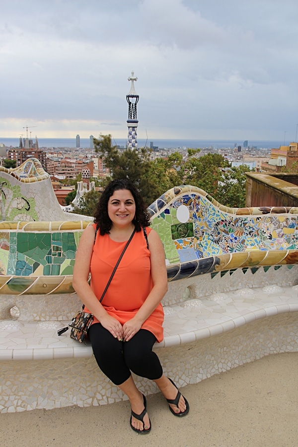 A woman posing for a picture in Park Güell