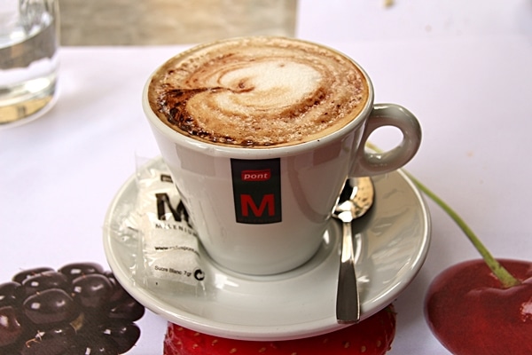 A cup of cappuccino