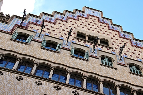 closeup of a colorful building exterior