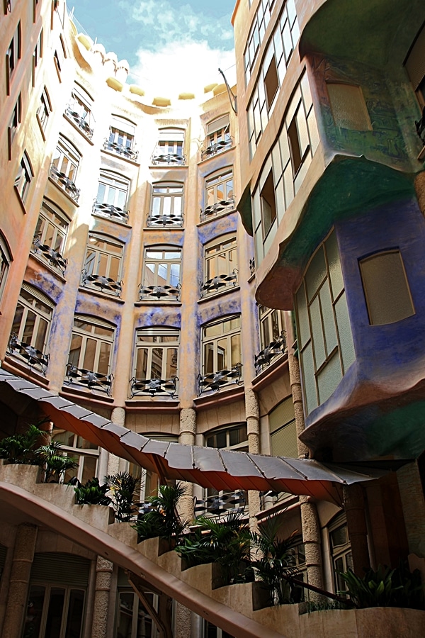 a courtyard inside a building