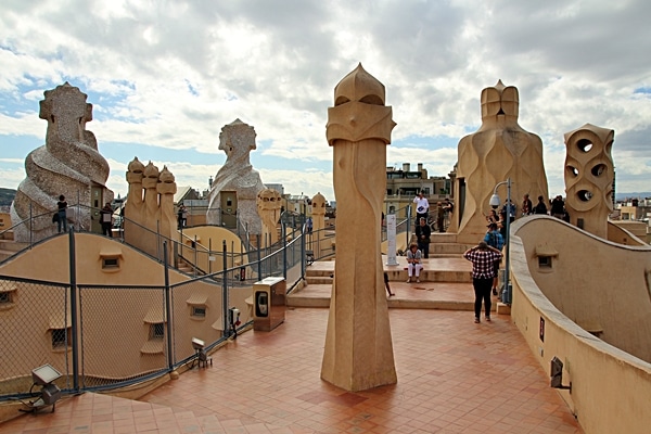 view of the rooftop of Casa Milà