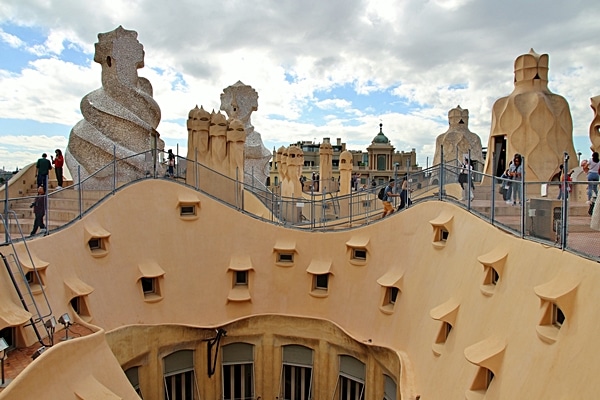 rooftop view of La Padrera in Barcelona