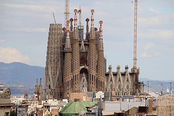 view of Sagrada Familia from a rooftop