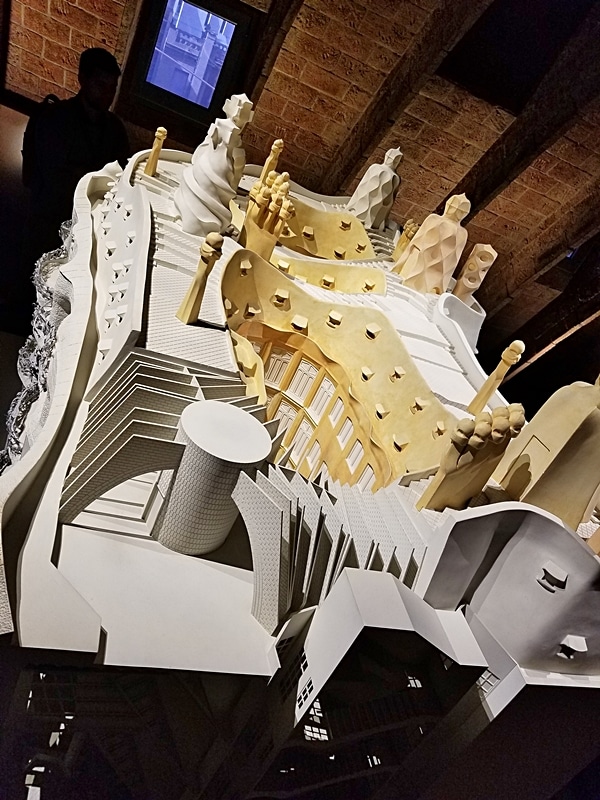 overhead view of a model of Casa Milà