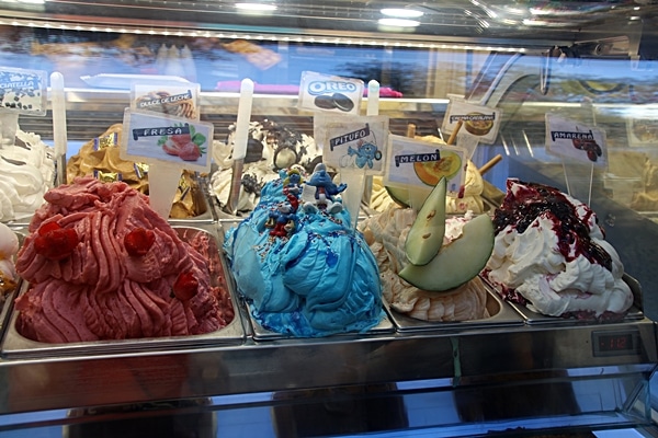 a display of gelato