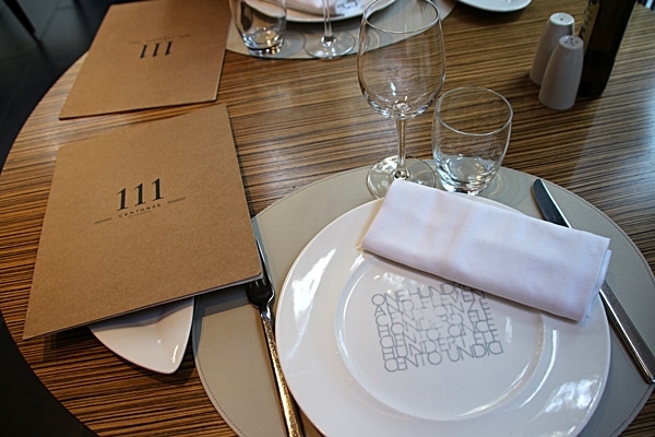 a table setting in a restaurant