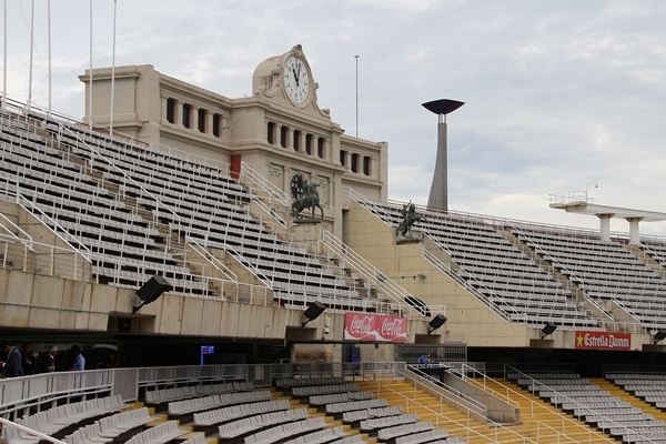 the stands inside the Barcelona Olympic stadium