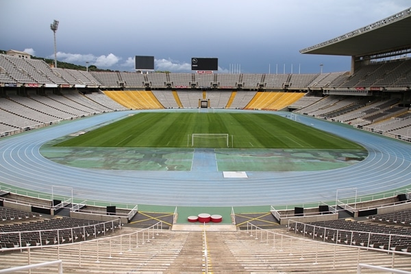 the track and field inside the Olympic stadium