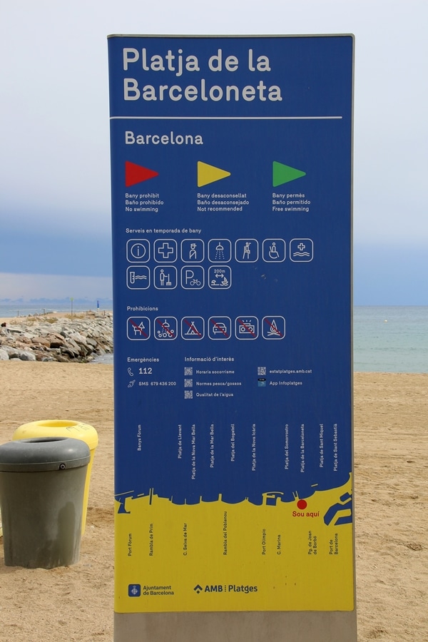 closeup of a sign on a beach