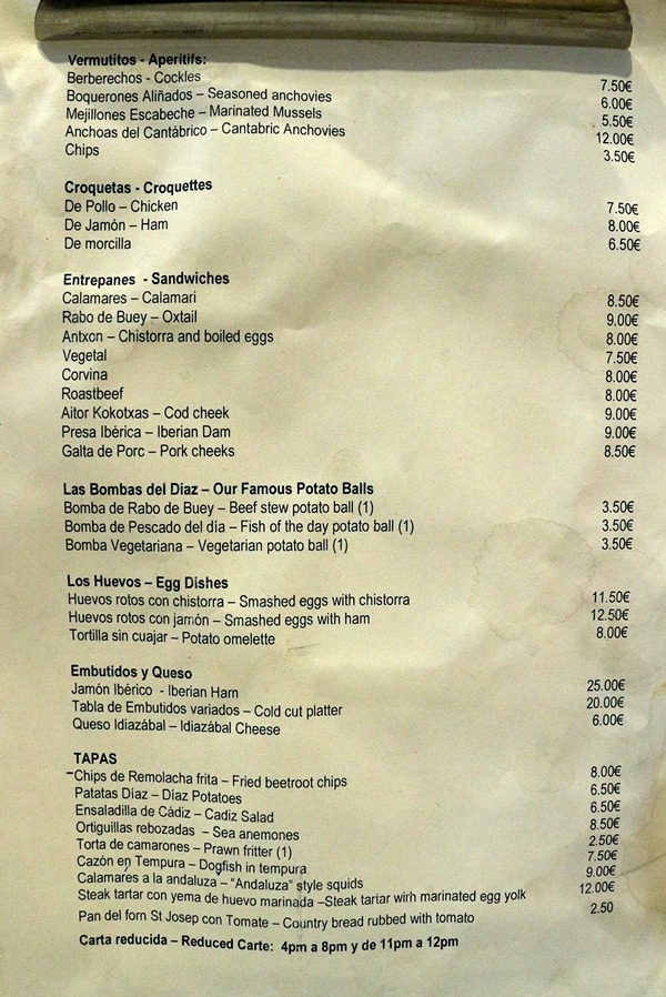 A close up of a restaurant menu
