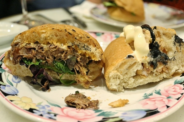 2 halved sandwiches on a plate