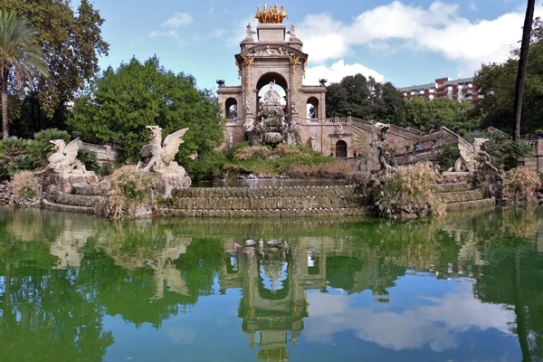 a large and ornate fountain with many carvings