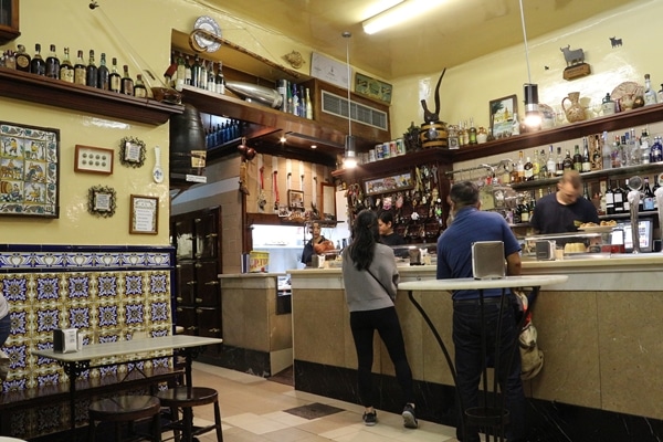 the interior of a small restaurant