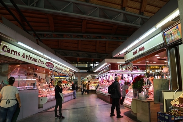 interior of a large food market