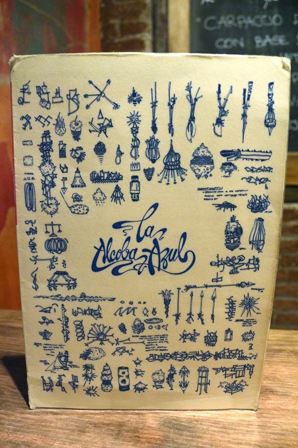 close up of a menu cover