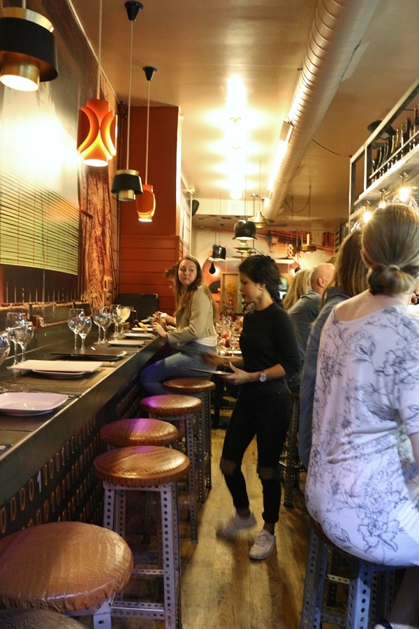 narrow entrance to a small restaurant