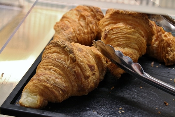 A tray of croissants