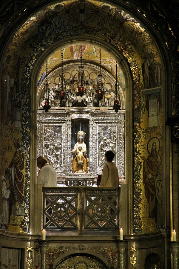 the famous Black Madonna on display in a church